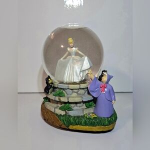 Disney Cinderella Musical Snow Globe Fairy Godmother Vintage Collectible Decor